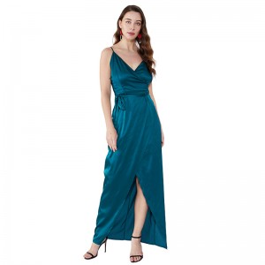 Mode OEM Custom Split Plain Sling Design Tight Evening Women Maxi kjole